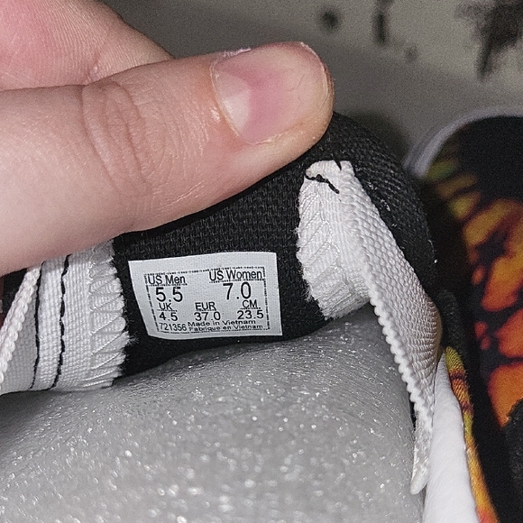 Vans Black and Orange Slip-On Platform Sneakers with Psychedelic Design - Picture 7 of 7